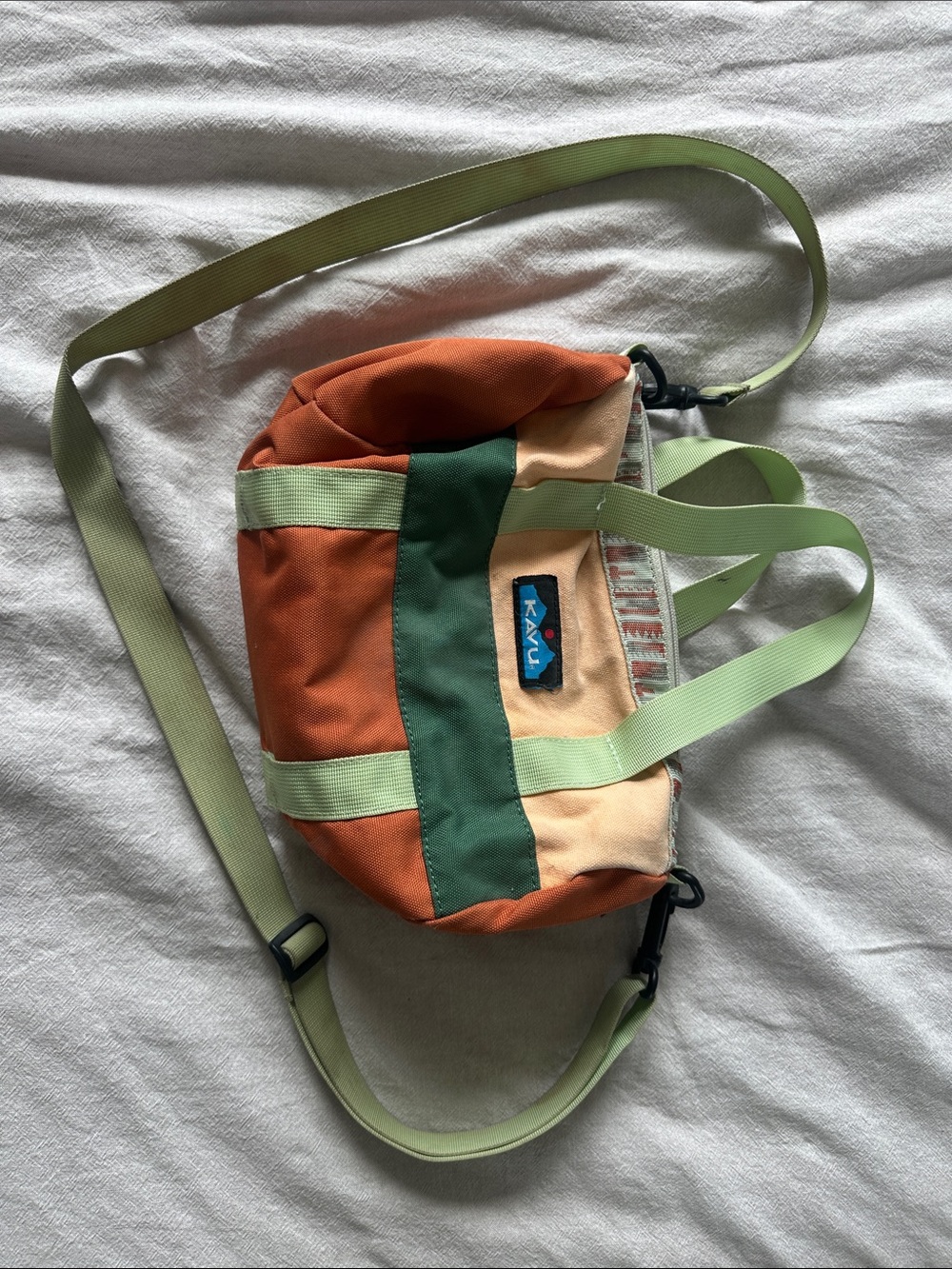Kavu Orange, Green & Cream Mini Rope Crossbody Bag